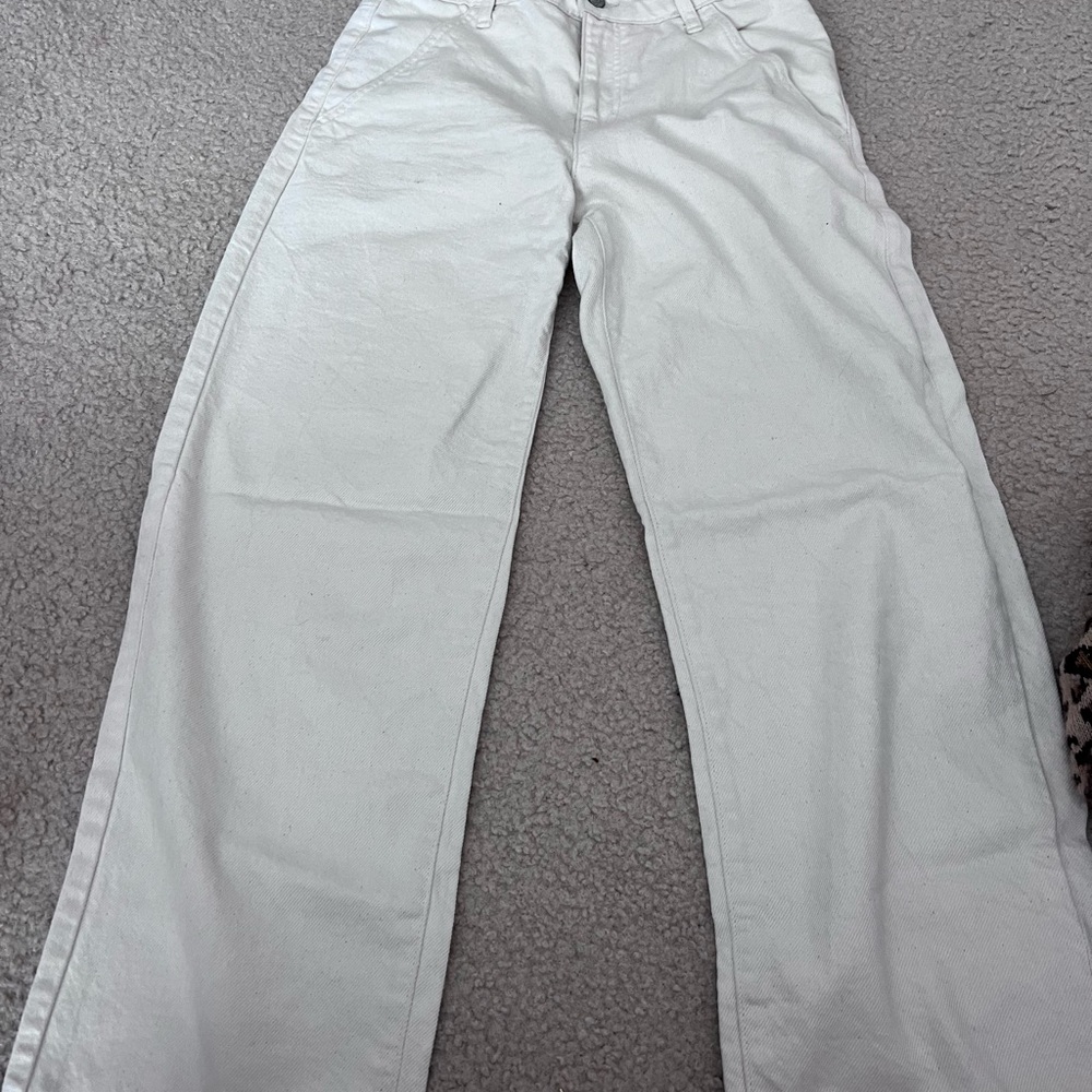 Banana Republic Cream Wide Leg FJeans